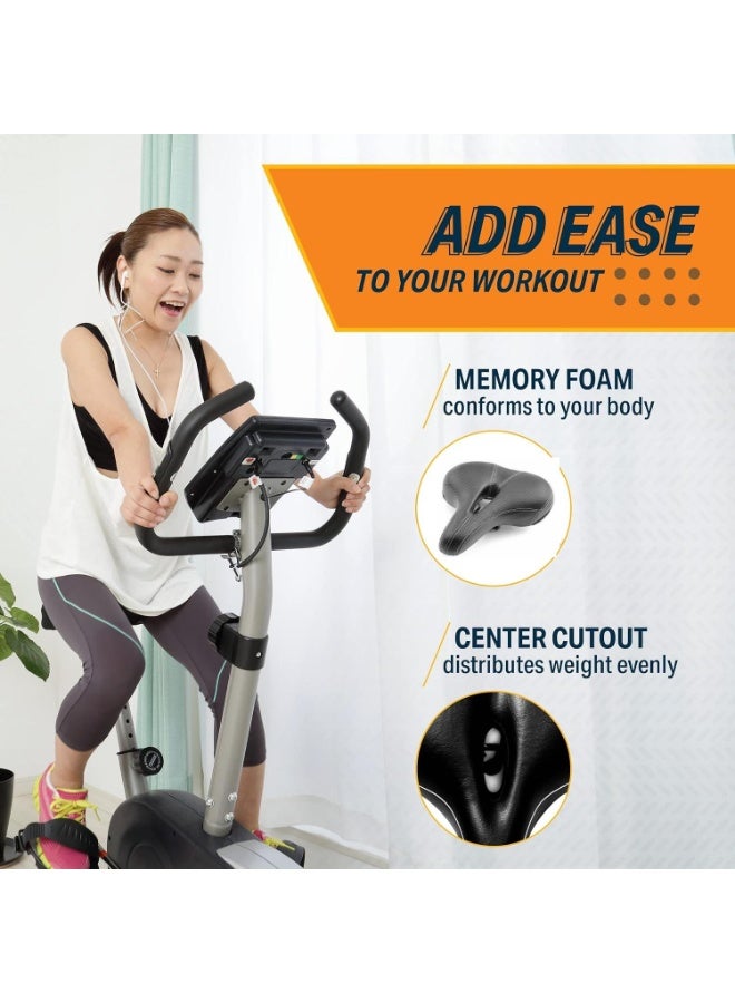 اسرلي وايت وسادة مقعد دراجة مريحة وعريضة مع غطاء، تصميم زنبركي مزدوج متين ومرن لركوب الدراجات على الطرق - Image 3